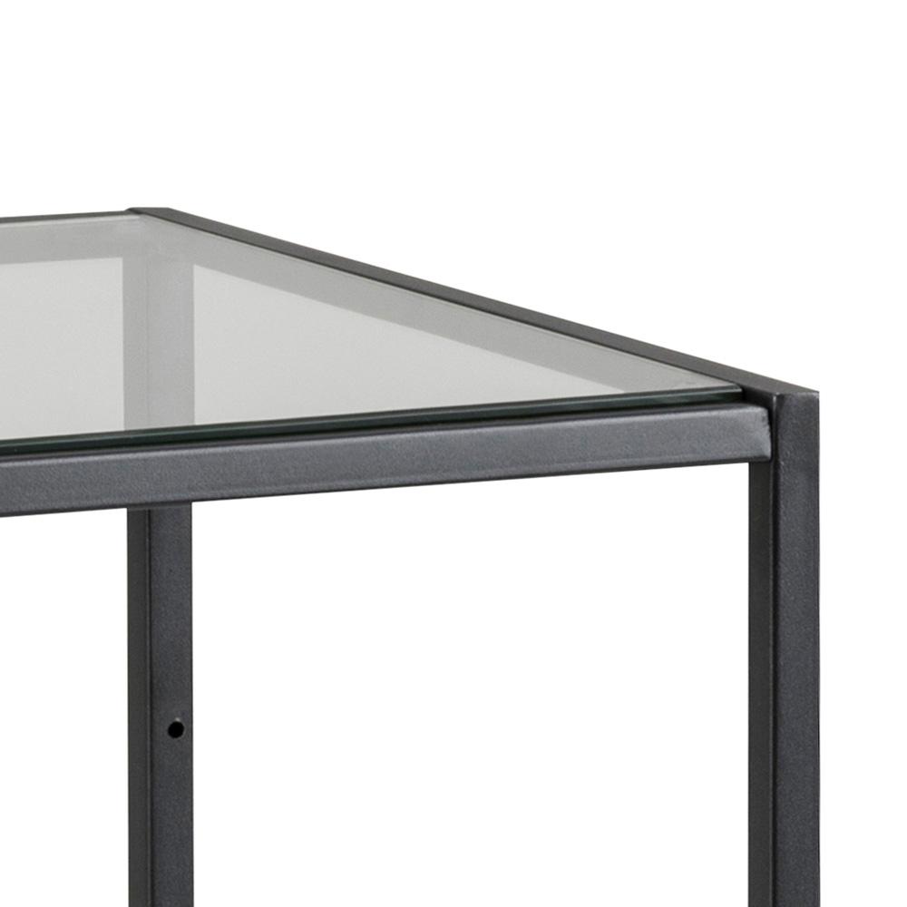 Boekenkast Seaford 8211 Zwart Metaal Helder Glas