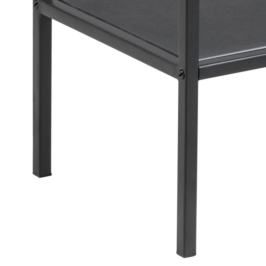 Serveerwagen Seaford 8211 Mat Zwart Staal 8211 Helder Glas
