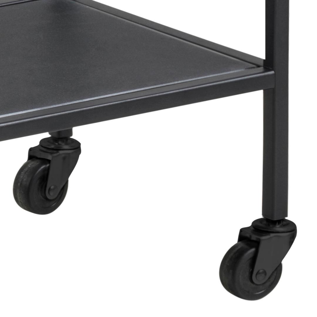 Serveerwagen Seaford 8211 Mat Zwart Staal 8211 Helder Glas