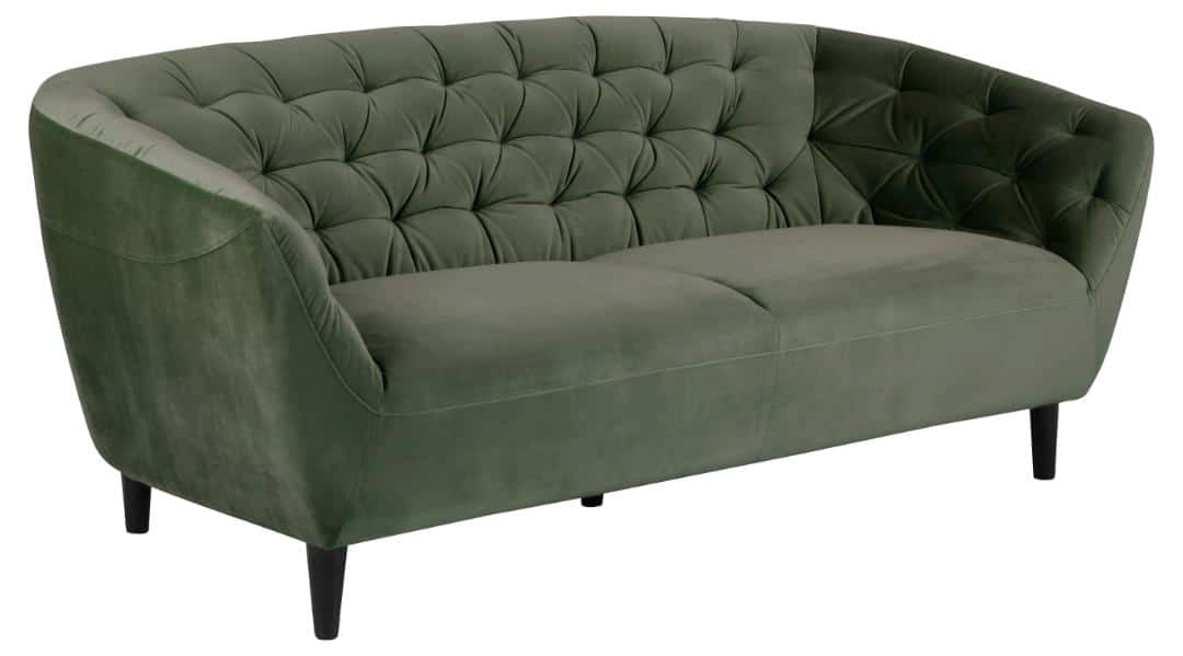 3 Zitsbank Ria 8211 Stof Groen Fluweel