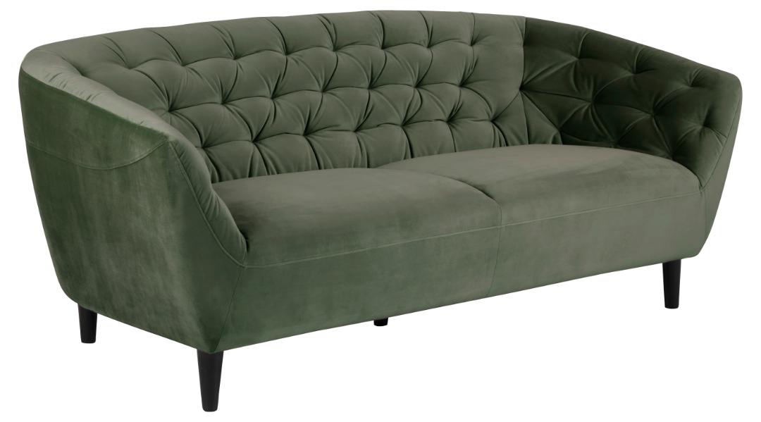 3 Zitsbank Ria 8211 Stof Vic Groen Fluweel