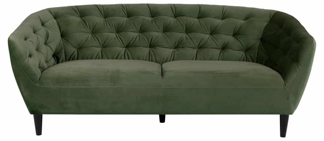 3 Zitsbank Ria 8211 Stof Groen Fluweel