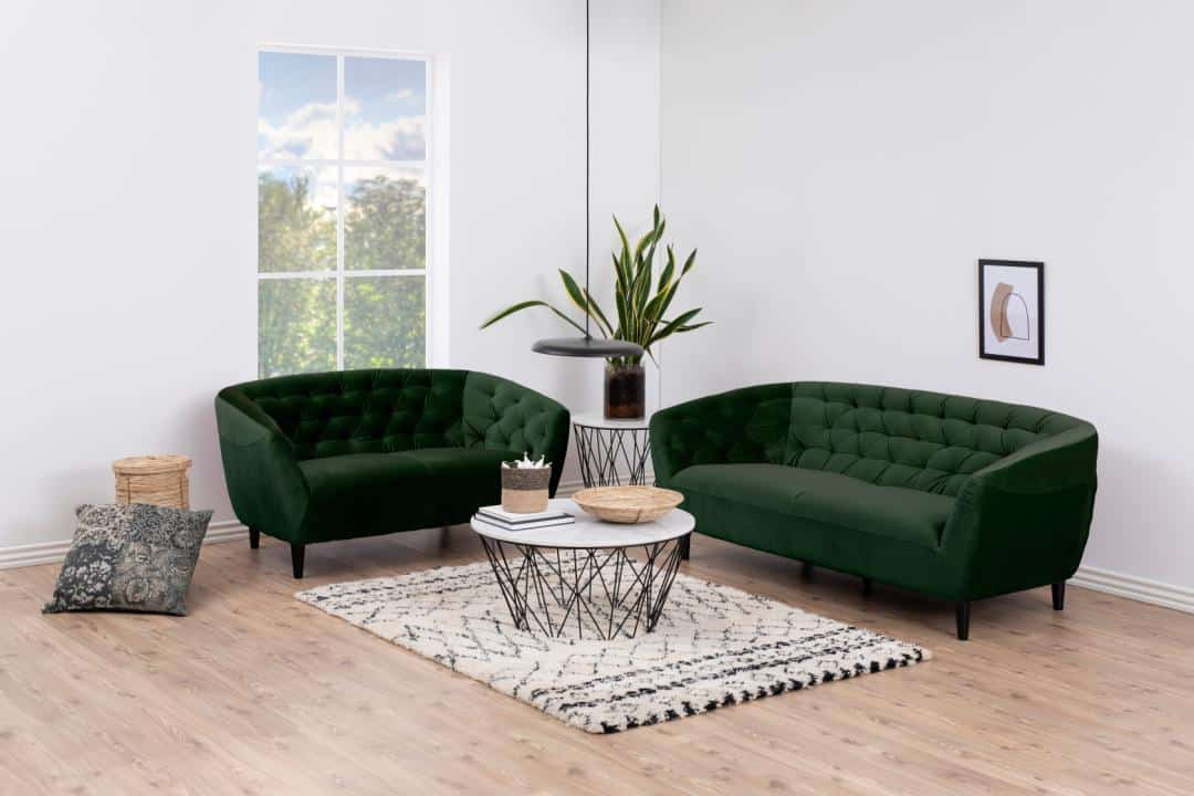 3 Zitsbank Ria 8211 Stof Groen Fluweel