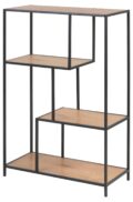 Boekenkast Seaford - Zwart mat metaal - Eiken melamine planken