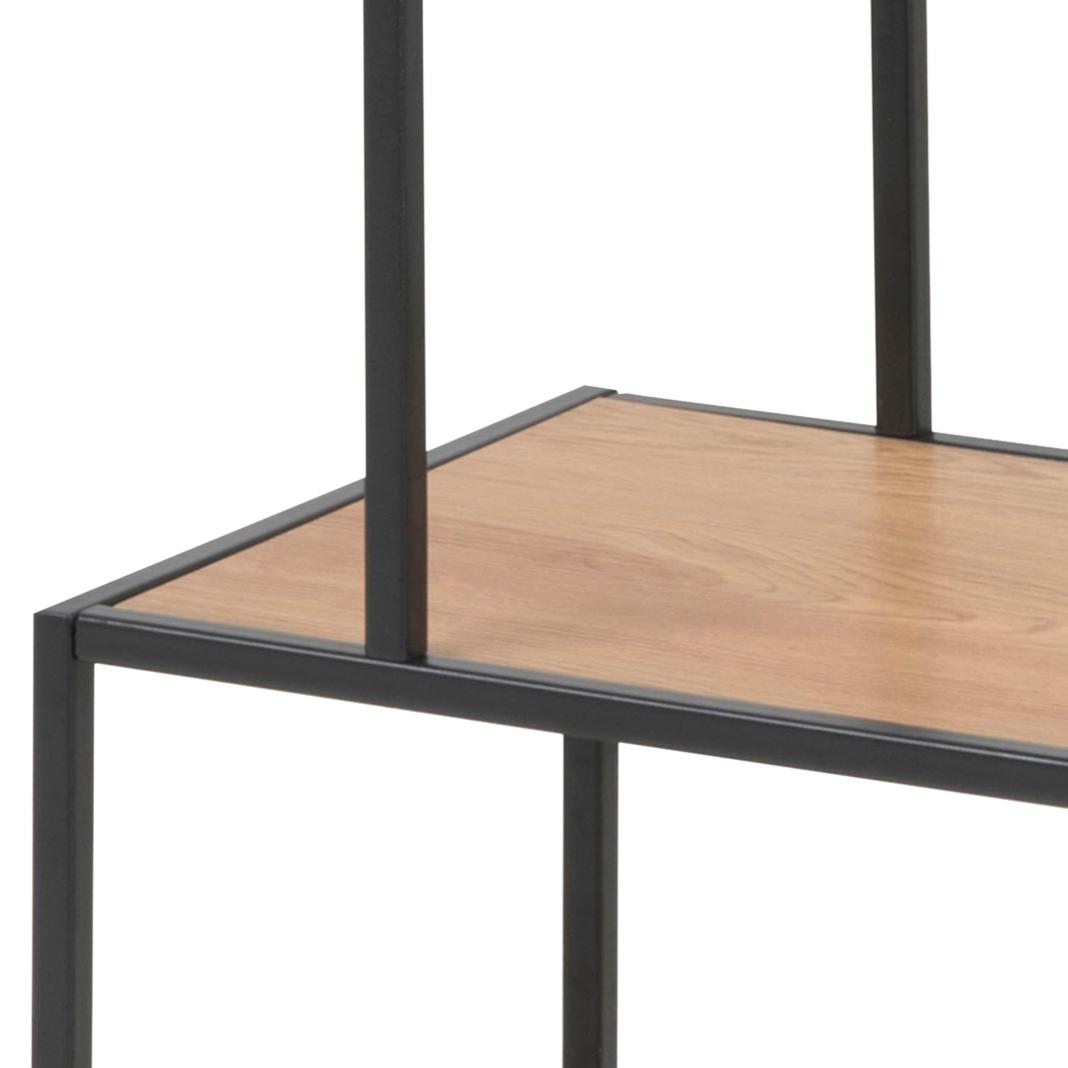 Boekenkast Seaford 8211 Zwart Mat Metaal 8211 Eiken Melamine Planken