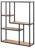 Wandplank Seaford - Mat zwart eiken - Staal