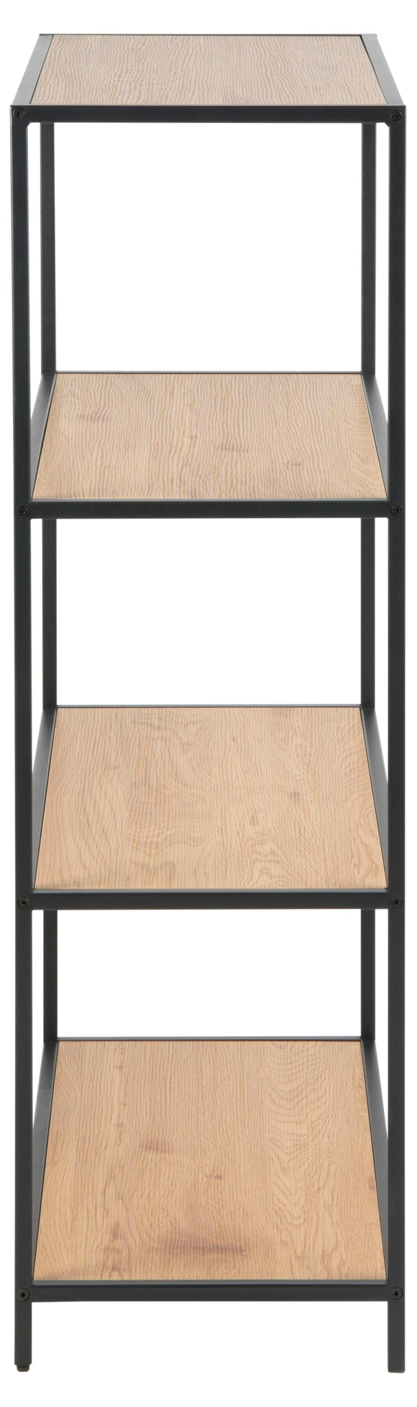 Boekenkast Seaford 8211 Zwart Mat Metaal 8211 Wild Eiken Planken