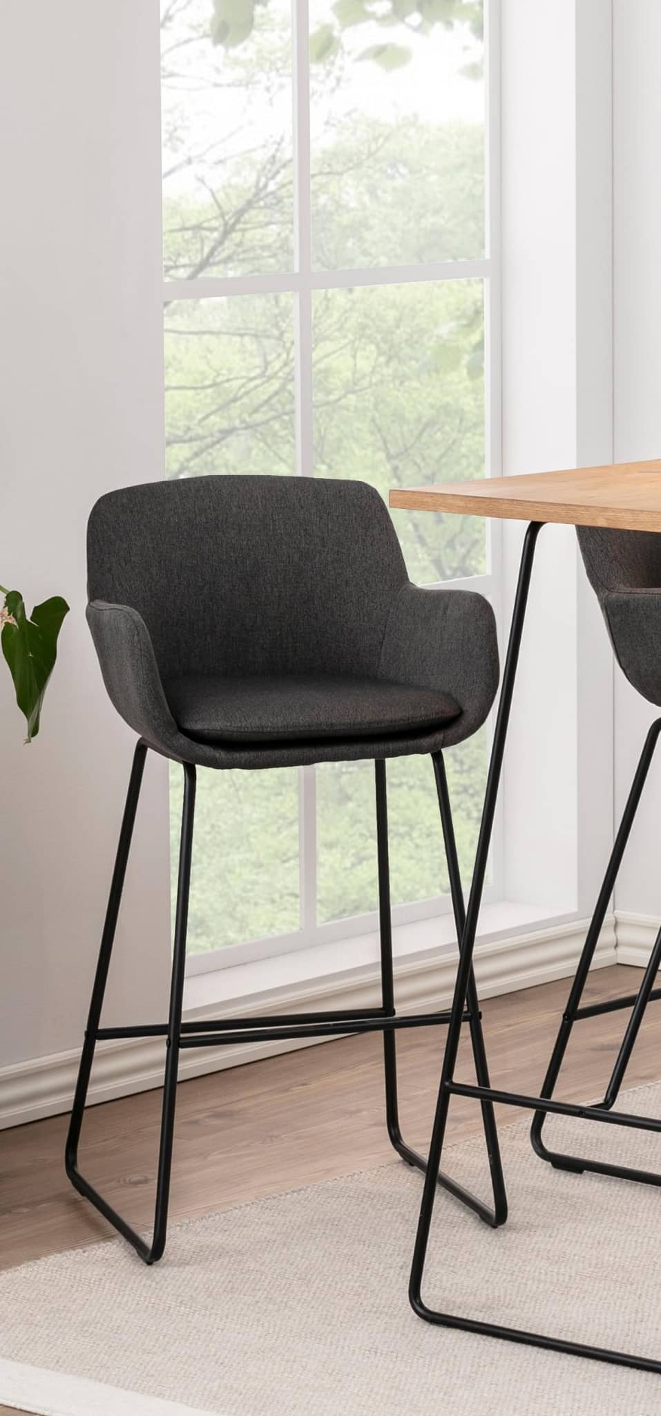 Barkruk Lisa 8211 Stof Town Donkergrijs 8211 Staal Minimale Bestelling 2 Stuks