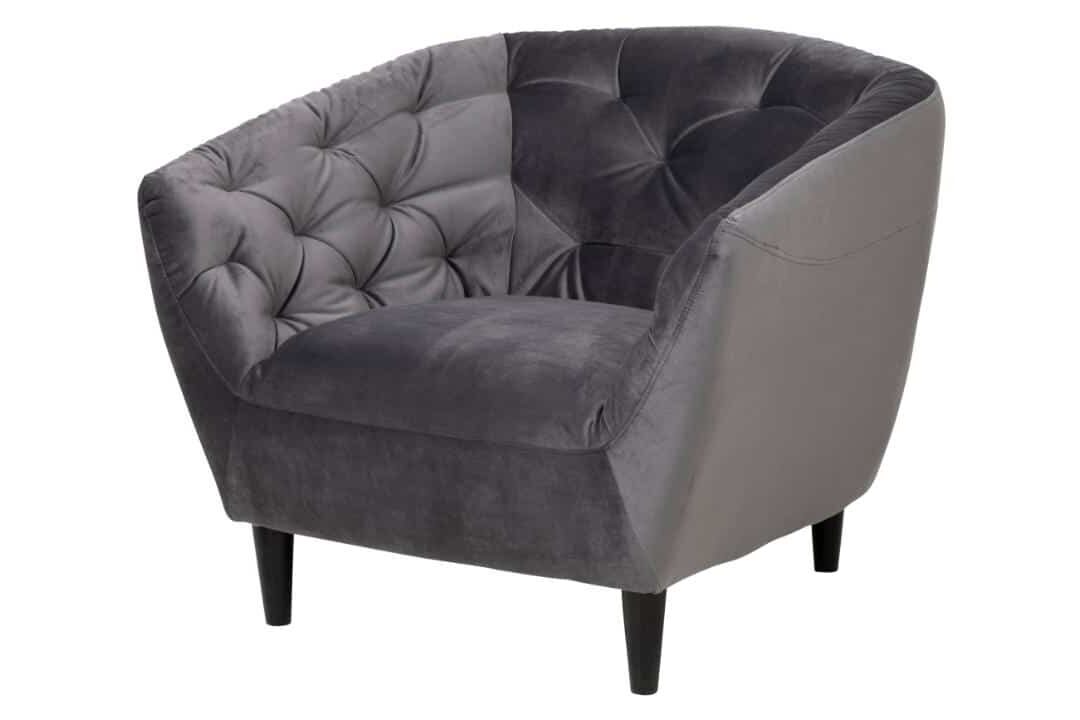 1 Zitsbank Ria 8211 Stof Vic Donkergrijs