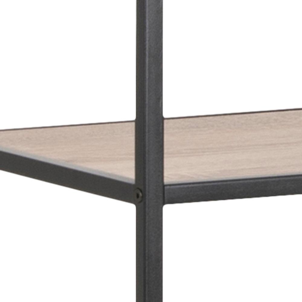 Boekenkast Seaford 8211 Zwart Mat Staal 8211 Eiken Melamine Planken