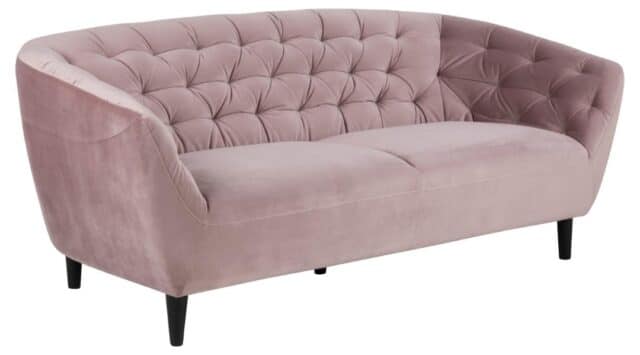 3 Zitsbank Ria 8211 Stof Roze Fluweel