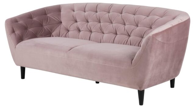 3 Zitsbank Ria 8211 Stof Vic Roze Fluweel