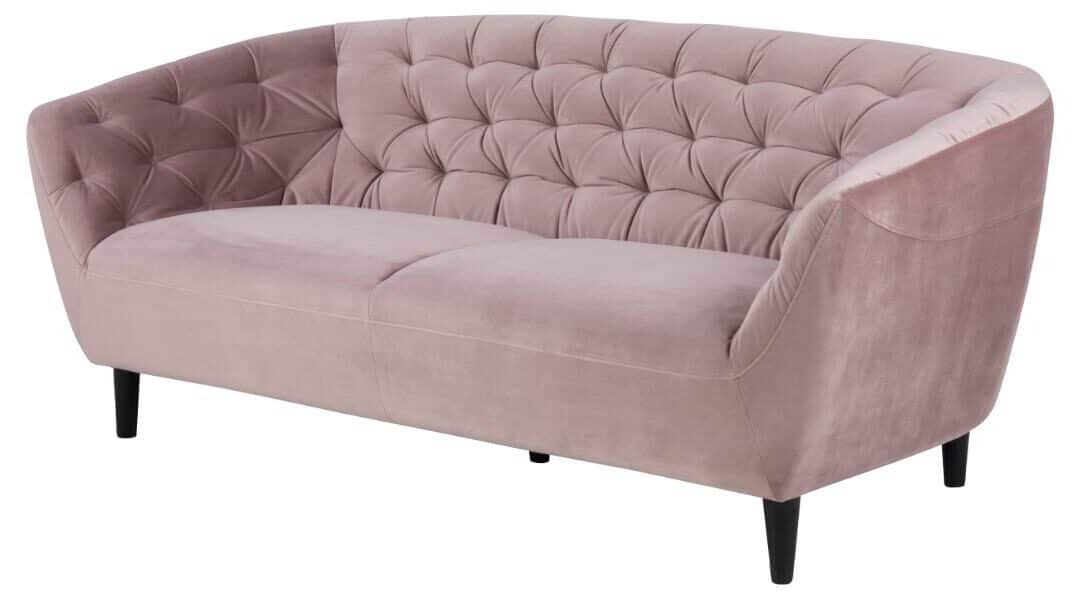 3 Zitsbank Ria 8211 Stof Vic Roze Fluweel 3 Zitsbank Ria 8211 Stof Vic Roze Fluweel
