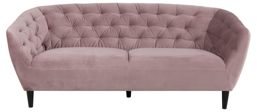 3 Zitsbank Ria 8211 Stof Vic Roze Fluweel
