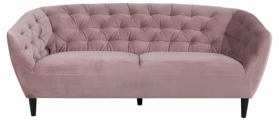 3 Zitsbank Ria 8211 Stof Roze Fluweel
