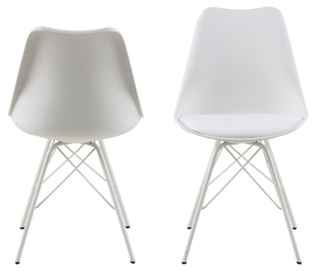 Eetkamerstoel Eris 8211 Wit Pu 8211 Metaal Minimale Bestelling 2 Stuks