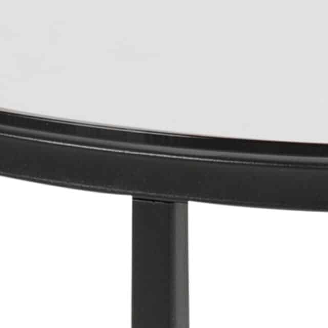 Bijzettafel Kruis 8211 Gerookt Glas Zwart Metaal