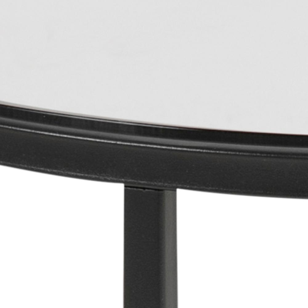 Bijzettafel Kruis 8211 Gerookt Glas Zwart Metaal