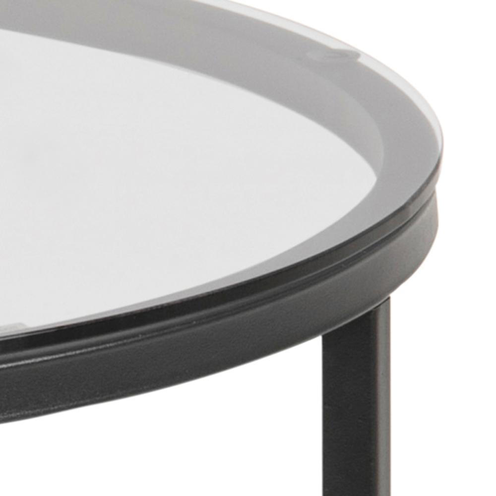 Bijzettafel Kruis 8211 Gerookt Glas Zwart Metaal