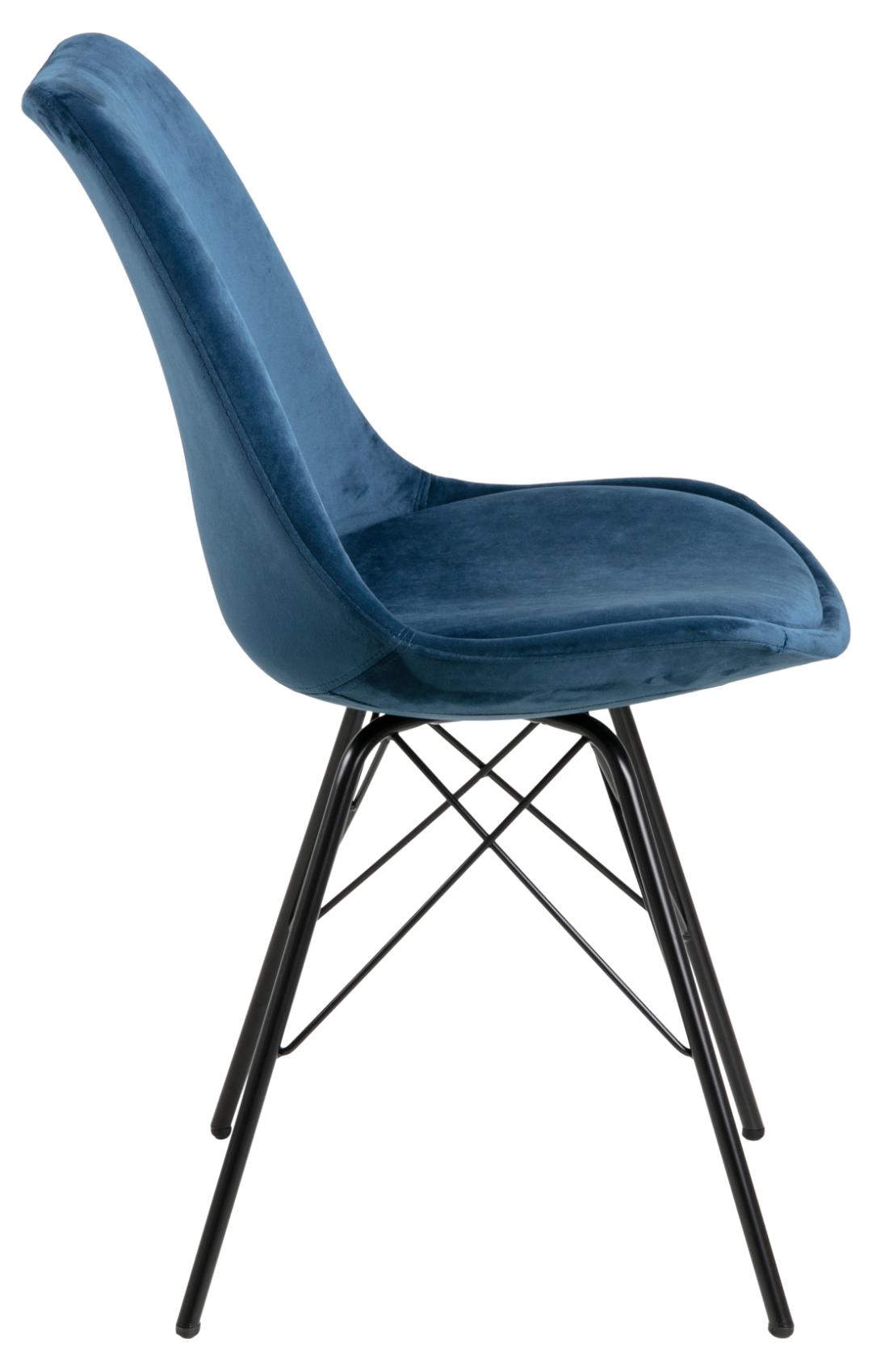 Eetkamerstoel Eris 8211 Stof Vic Marineblauw 8211 Zwart Metaal Minimale Bestelling 2 Stuks