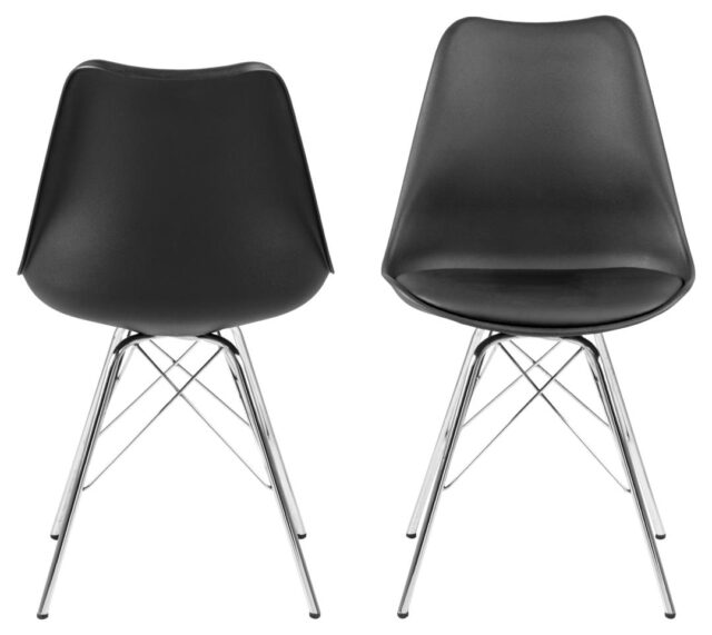 Eetkamerstoel Eris 8211 Zwart Pu 8211 Metaal Minimale Bestelling 4 Stuks