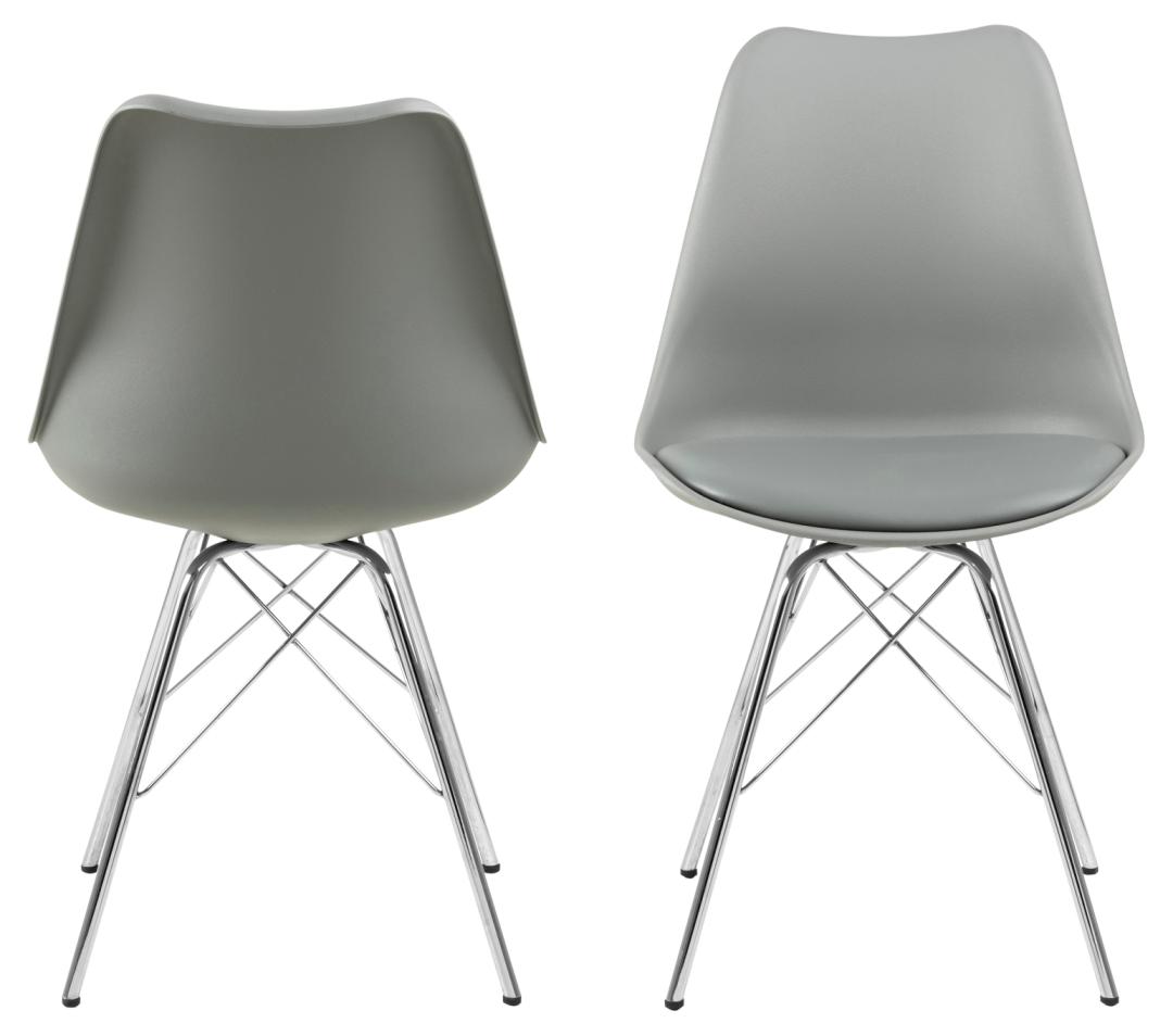 Eetkamerstoel Eris 8211 Pu Grijs 8211 Metaal Grijs Minimale Bestelling 4 Stuks