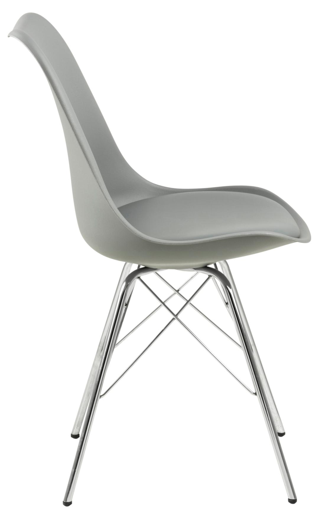 Eetkamerstoel Eris 8211 Pu Grijs 8211 Metaal Grijs Minimale Bestelling 4 Stuks