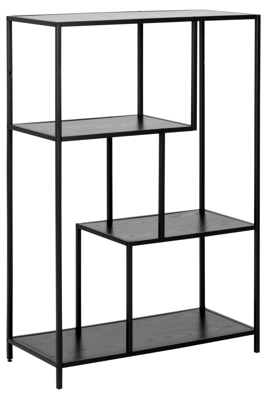 Boekenkast Seaford 8211 Zwart Mat Staal 8211 Zwart Eiken Melamine