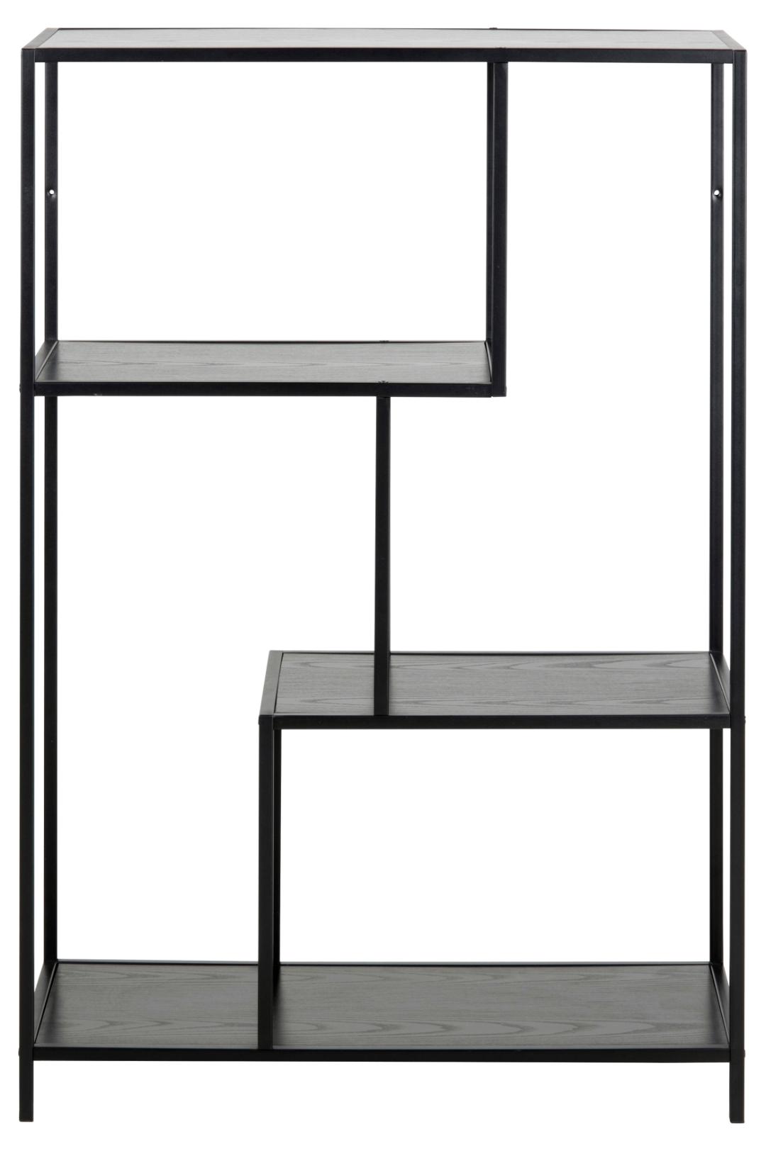 Boekenkast Seaford 8211 Zwart Mat Staal 8211 Zwart Eiken Melamine