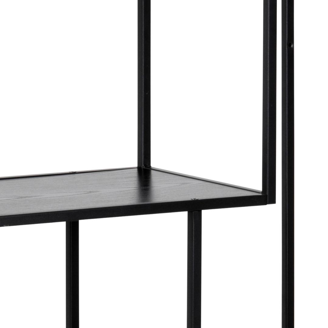 Boekenkast Seaford 8211 Zwart Mat Staal 8211 Zwart Eiken Melamine