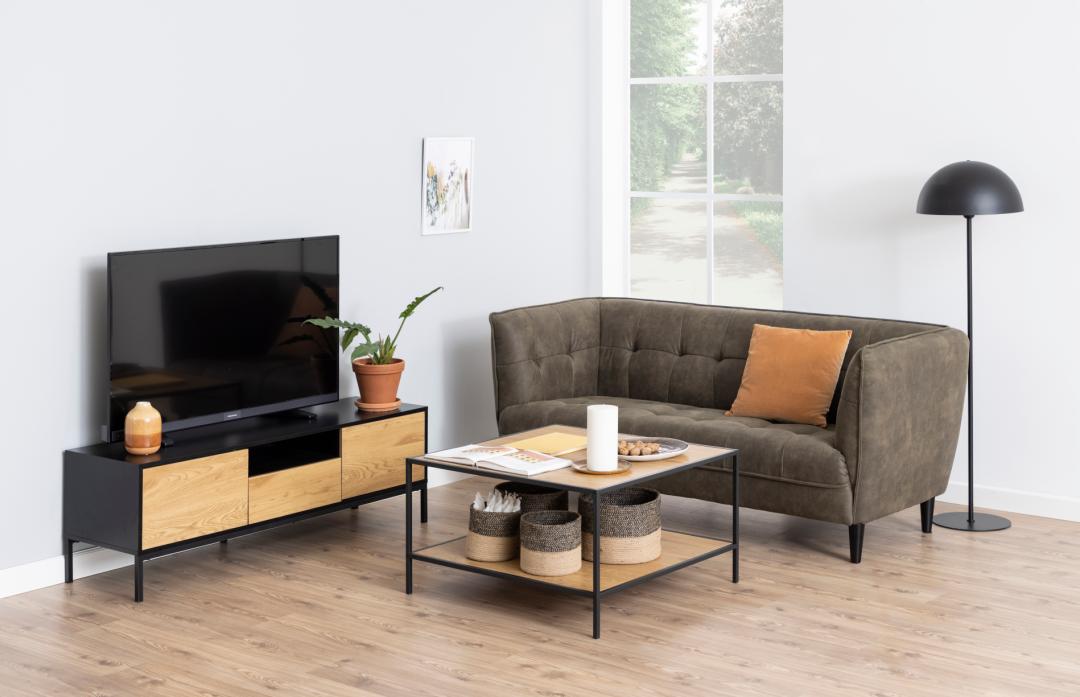 Tv Meubel Seaford 8211 Zwart Pu Mdf