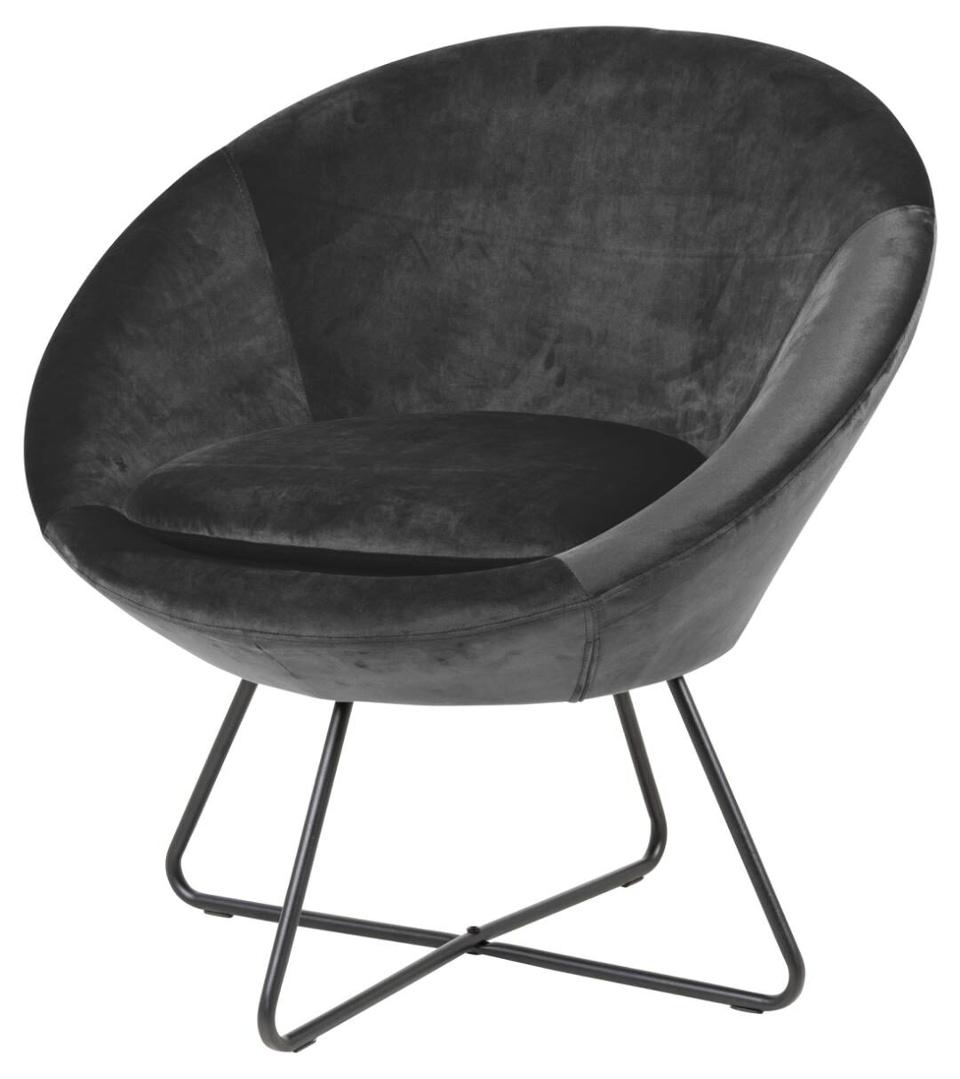 Loungestoel Middelste 8211 Stof Donkergrijs