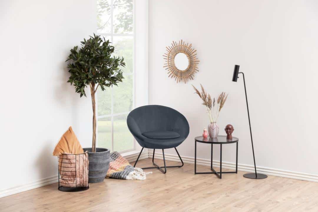 Loungestoel Middelste 8211 Stof Donkergrijs