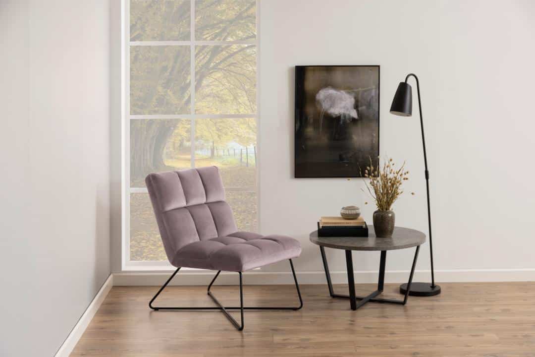 Loungestoel Alba 8211 Stof Oud Roze