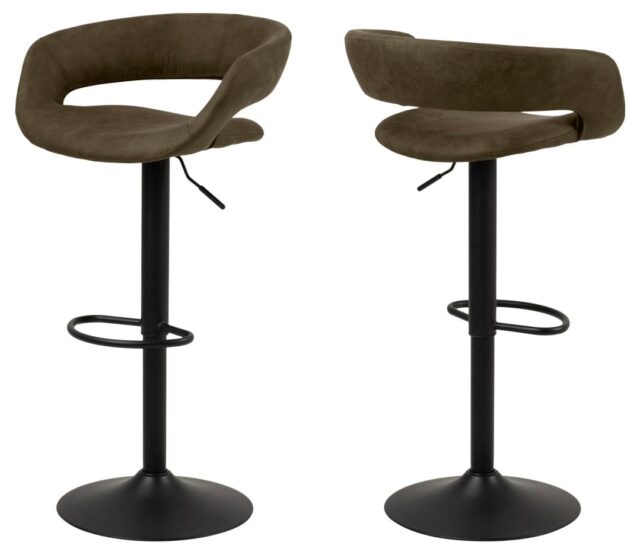 Barkruk Grace 8211 Stof Olijfgroen 8211 Zwart Metaal Minimale Bestelling 2 Stuks