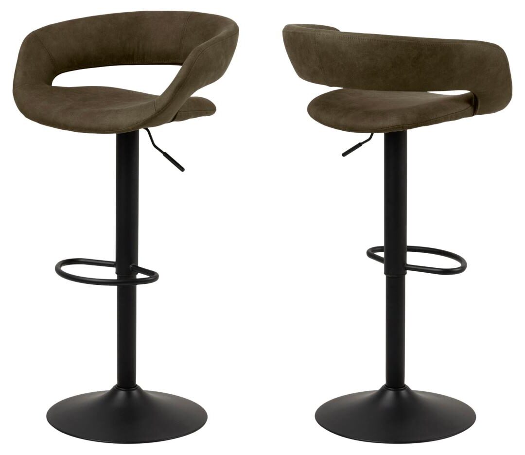 Barkruk Grace 8211 Stof Olijfgroen 8211 Zwart Metaal Minimale Bestelling 2 Stuks