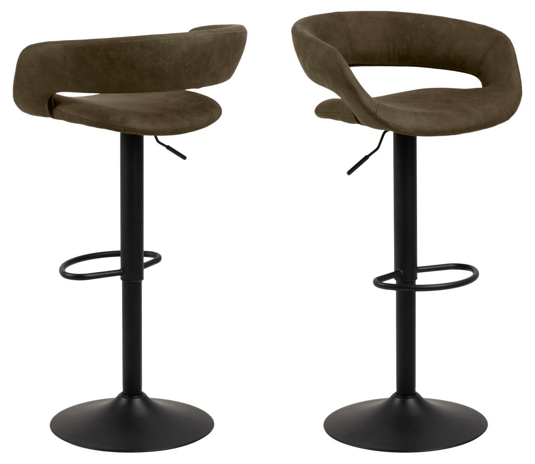 Barkruk Grace 8211 Stof Olijfgroen 8211 Zwart Metaal Minimale Bestelling 2 Stuks