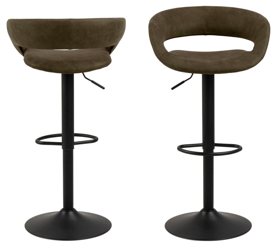 Barkruk Grace 8211 Stof Olijfgroen 8211 Zwart Metaal Minimale Bestelling 2 Stuks