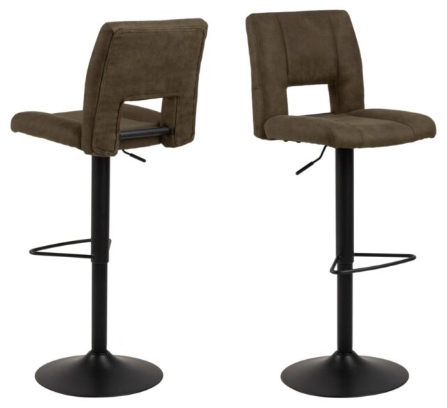 Barkruk Sylvia 8211 Stof Preston Olijfgroen 8211 Staal Minimale Bestelling 2 Stuks
