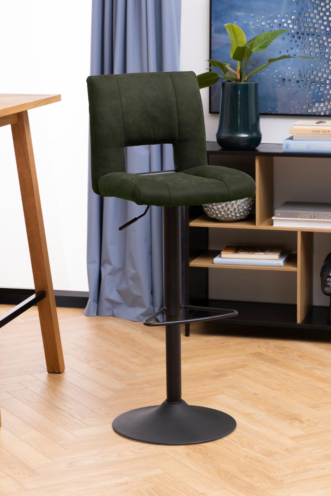 Barkruk Sylvia 8211 Stof Preston Olijfgroen 8211 Staal Minimale Bestelling 2 Stuks