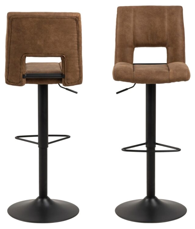 Barkruk Sylvia 8211 Stof Lichtbruin 8211 Mat Zwart Staal Minimale Bestelling 2 Stuks