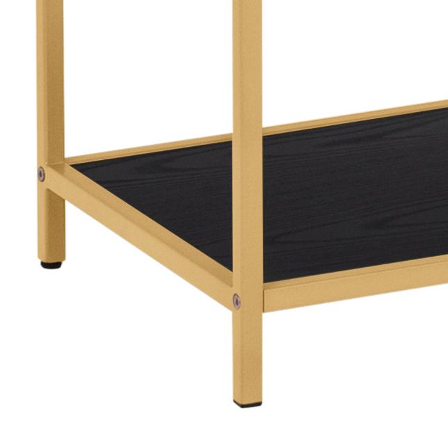Boekenkast Seaford 8211 Goudkleurig Staal 8211 Planken Essenhout Zwart