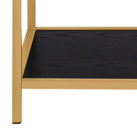 Boekenkast Seaford 8211 Goudkleurig Staal 8211 Planken Essenhout Zwart