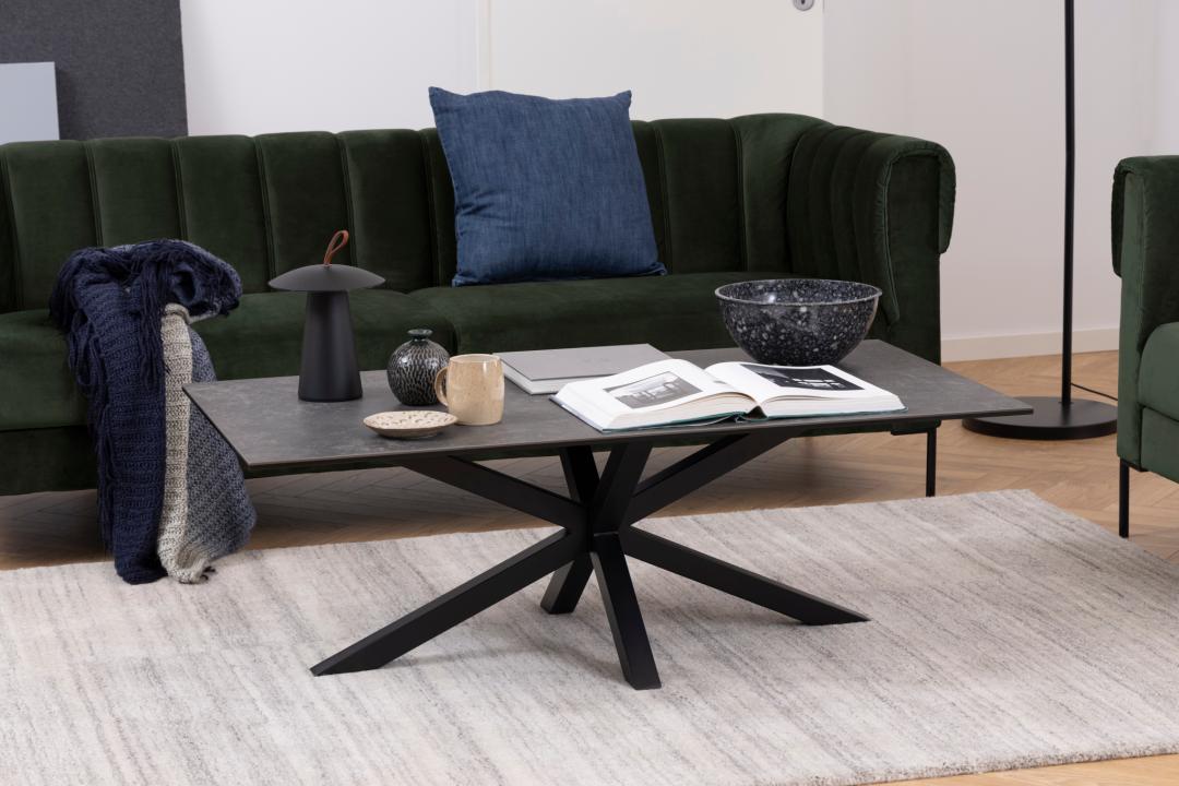 Salontafel Hemel 8211 Zwart Ruw Keramisch Blad 8211 Metaal