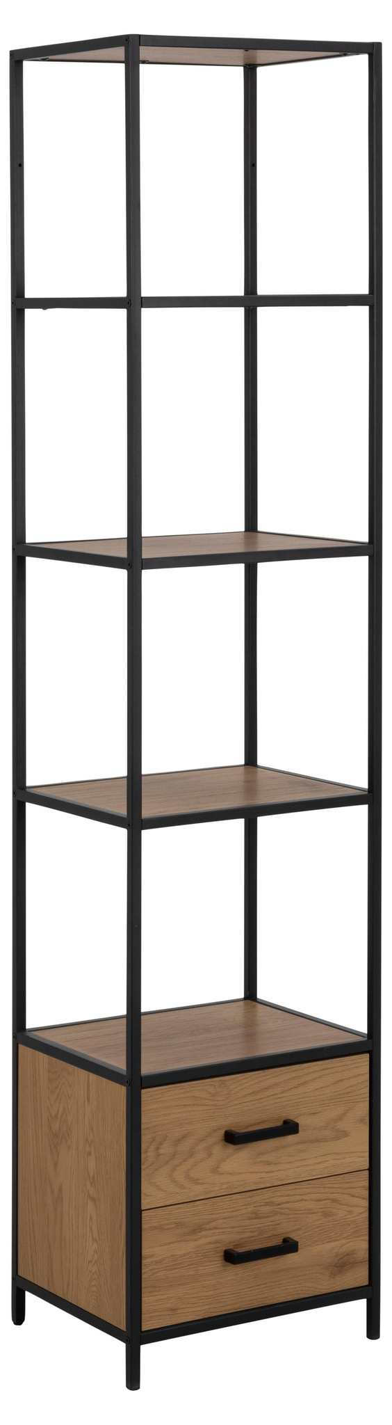 Boekenkast Seaford 8211 Mat Zwart Metaal 8211 Wild Eiken
