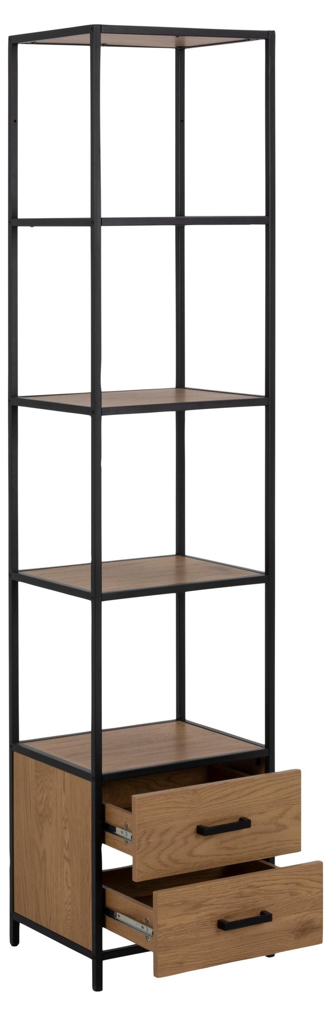 Boekenkast Seaford 8211 Mat Zwart Metaal 8211 Wild Eiken