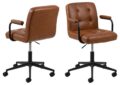 Bureaustoel Cosmo - met armleuningen - PU retro Brandy