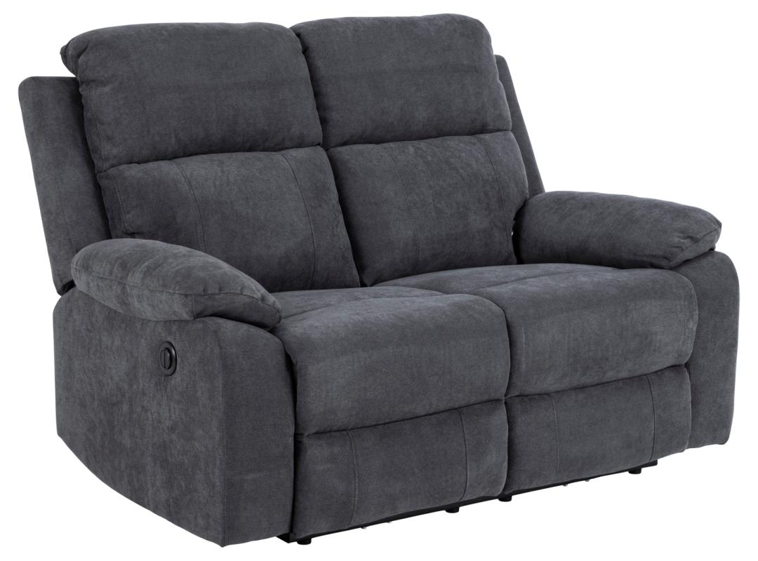 2 Zitsbank Mora Met Relax 8211 Stof Donkergrijs