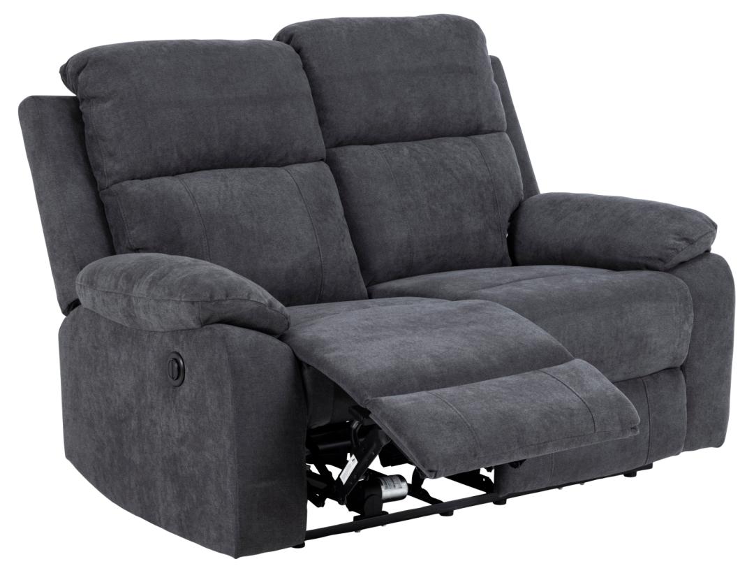 2 Zitsbank Mora Met Relax 8211 Stof Donkergrijs
