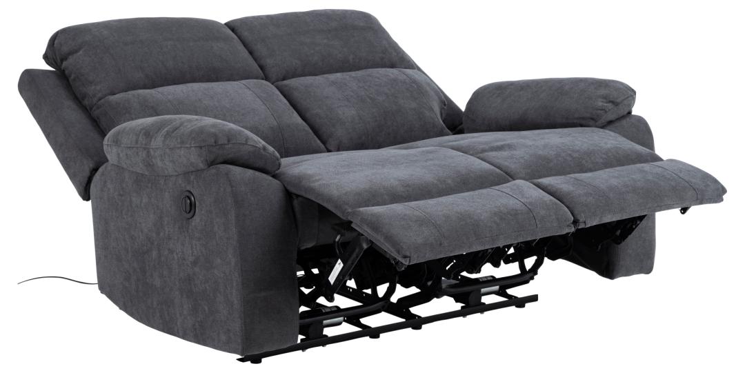 2 Zitsbank Mora Met Relax 8211 Stof Donkergrijs